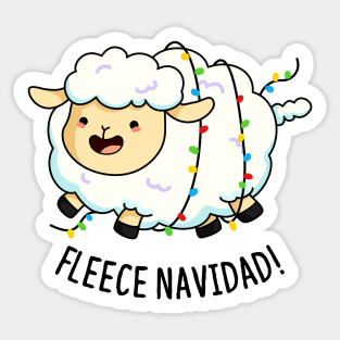 Fleece Navidad Cute Christmas Sheep Sticker